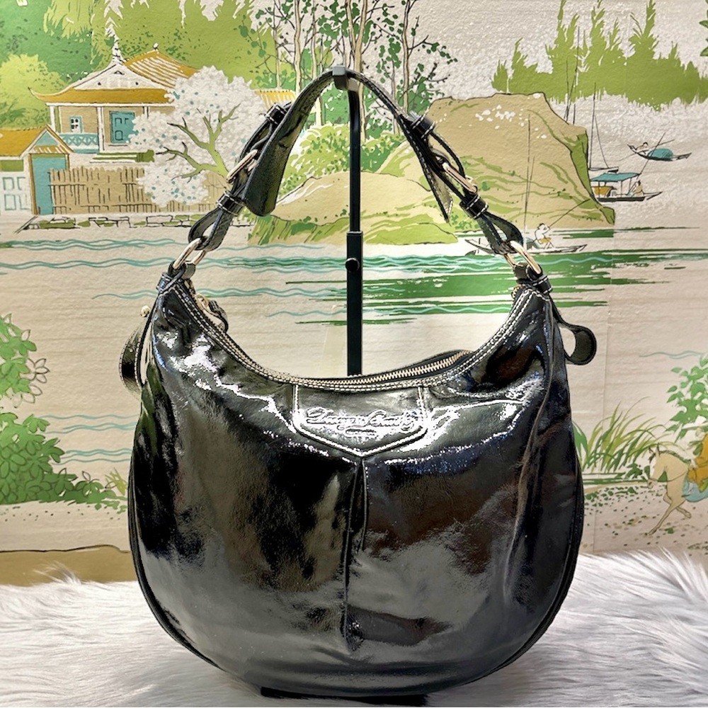 DOONEY & BOURKE Black Patent Leather Shoulder Bag